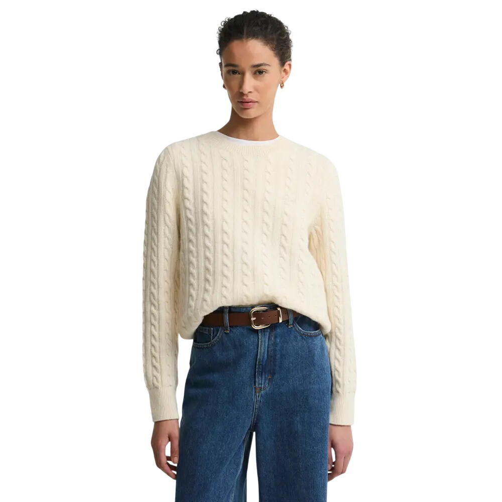 Barbour Ashdown Relaxed Wool Blend Cable-Knit Jumper